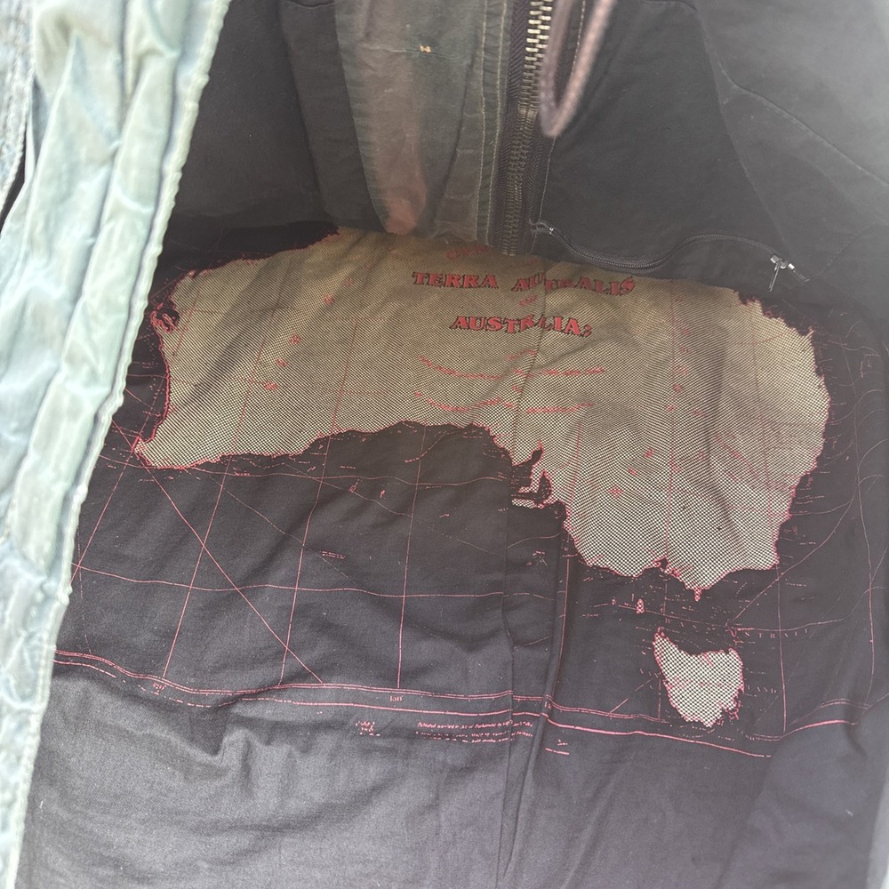 Kakadu Traders Australia Men's L Oilskin Jacket Green Zip Up Vintage WOW! Waxed - Picture 8 of 11